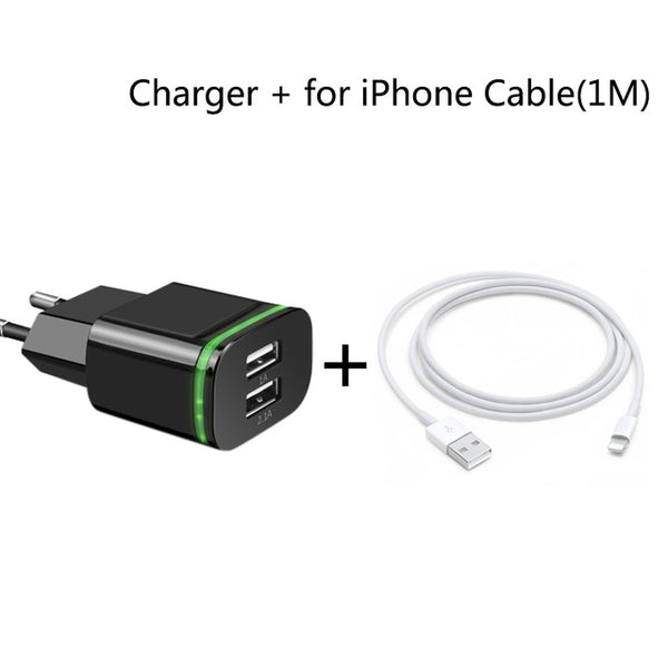 2 Ports LED Light USB Charger
