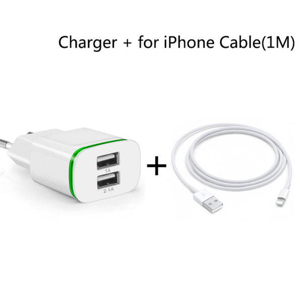 2 Ports LED Light USB Charger