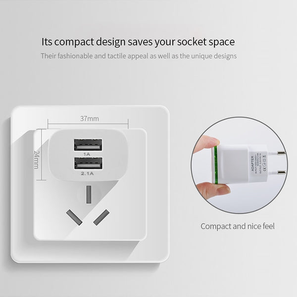 2 Ports LED Light  USB Charger